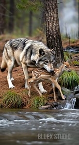 406K views · 3.7K reactions | A mother's love elk protects her fawn from vicious wolf attack! This video was produced by Network Media and Blue-X Studio | Prompted Daily | Facebook