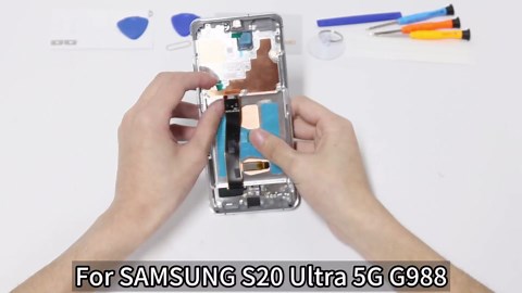 (OLED) Screen Replacement for Samsung Galaxy S20 Ultra 5G/ S20 Ultra 4G SM-G988U, SM-G988A, SM-G988W LCD Display Touch Digitizer Assembly with Tools(Sliver with Frame)
