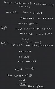 Let A , B and C be the set such that A union B equal to A union... | Filo