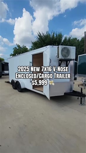 2025 New 7x16 V-Nose Enclosed Cargo Trailer Sale