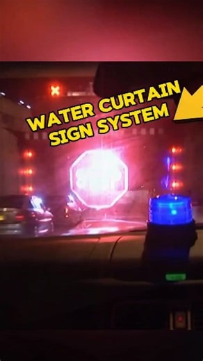 🚨💧 Smart Tunnel Tech in Action! 💧🚨 This incredible STOP sign isn’t a hologram — it’s a water curtain projection system used in Australia 🇦🇺 tunnels to prevent oversized trucks from crashing inside! 💡 When sensors detect a vehicle that’s too tall, a giant red STOP sign appears on a sheet of falling water, warning the driver instantly before it’s too late. A genius mix of technology, safety, and creativity! Would you like to see this system in every tunnel around the world? 🌎👇 #Innovation