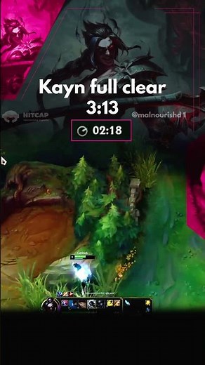 Kayn Jungle Clear 3:13 by malnourishd 1 #shorts