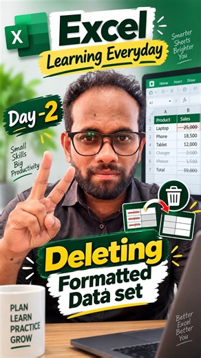 How to delete formatted date set | Excel Learning Everyday - 2
