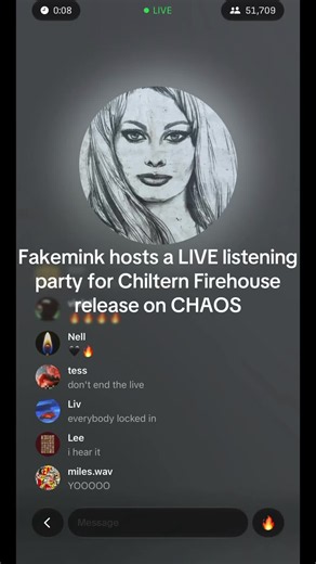 Join the live on chao.so on web browser!!! #fakemink #skepta #chilternfirehouse #listeningparty #chaosapp