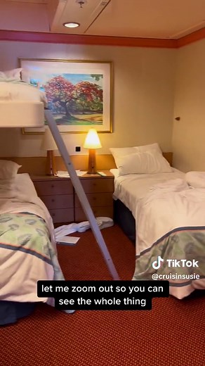An Interior Staetroom for Four People on a Carnival Cruise ship. #carnival #cruise #cruiseship #budgetravel #interiorroom #cruiselife #cruisetravel #cruisetravelagent #travelagency #cruisetiktok