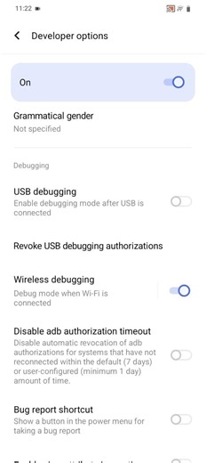 Enable Wireless Debugging