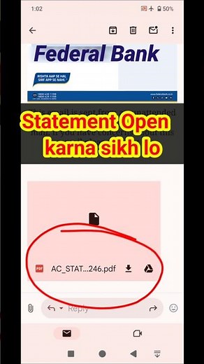 Federal Bank Statement file open kaise kare | Bank Statment I how to open bank statement file 2025
