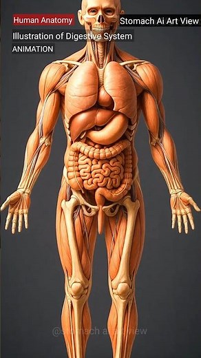 Animation of Digestive System | Human Anatomy | Stomach Ai Art View