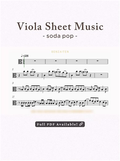 Viola: Soda Pop • K-Pop Demon Hunters | sheet music #sheetmusic #kpopdemonhunters #sajaboys #sodapop #viola