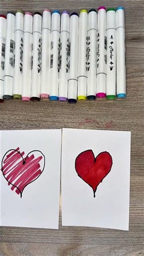 Satisfying Heart Coloring with Markers ❤️ | Relaxing Art Shorts