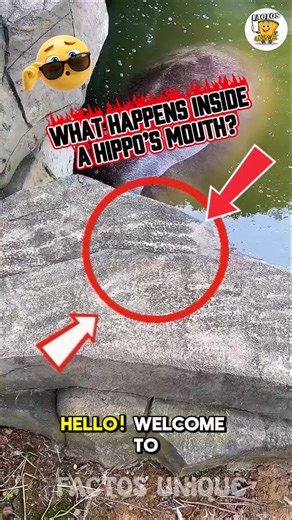 What Happens Inside a Hippo’s Mouth? Feeding Time Explained by Science‼️#facts #unique #funny