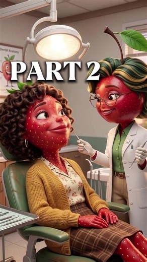 Strawberrina can’t smile properly Pt 2 😔 #plottwist #sadstory #fruitanimation #emotionalstory #aistory