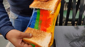 52K views · 303 reactions | Ya'll gotta try this oh-so-colourful Rainbow Sandwich from Housefull which has cheese made out of organic colours like carrot, spinach, bellpepper and more! Where: Housefull Cafe, Hudson Lane Price: Rs 299/- | So Delhi | Facebook
