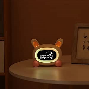 Kids Alarm Clock Ok to Wake Clock Sleep Training Clock for Kids with Night Light Sleep Sound Machine and Wake Up Light for Toddlers Boys Girls Bedrooms (Yellow)