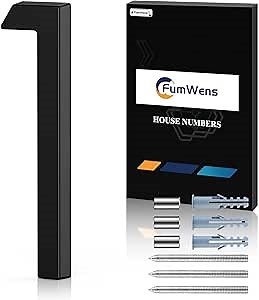 6 Inch Floating House Numbers for Outside, Metal Address Numbers for Outdoor, Anti-Rust Modern House Numbers with Nail Kits for Front Door Garden Mailbox, Zinc Alloy Black, 911 Visibility Signage (Black 01)