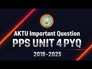 Pps unit 4 pyq | important question of pps | aktu | btech | #aktu#btech#exam#education#pps#questions