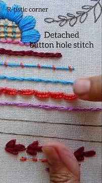 "Detached Buttonhole Stitch | Easy Embroidery Tutorial 🪡 l beginners friendly stitches l embroidery
