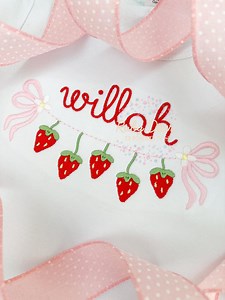 Strawberry Bow Swag Fill Stitch Machine Embroidery Design - Etsy