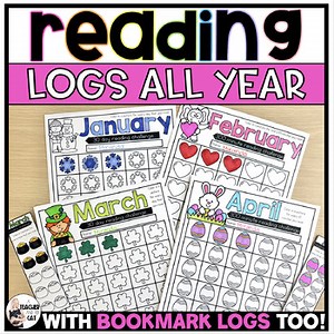 March Monthly Reading Log and Reading Challenges Bookmark Reading Log