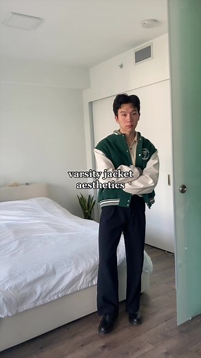 styling my varsity jacket as different aesthetics #outfit #menswear #mensfashion #outfitinspo #varsity #varsityjacket #outfitaesthetic #fyp #foryou