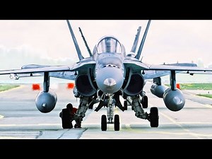 Spanish Air Force McDonnell Douglas F/A-18 Hornet Fighter Aircraft, Take Off, Flight and Landing