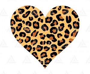 Leopard Heart Svg, Cheetah Heart Svg, Leopard Print Svg, Valentines Svg . Cut File Cricut, Png Pdf Eps, Vector, Vinyl, Sticker. - Etsy