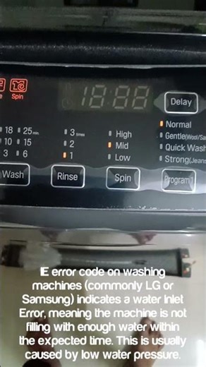 Washing machine error code 1E#washingmachine #error #samsungwashingmachine #lgwashingmachine