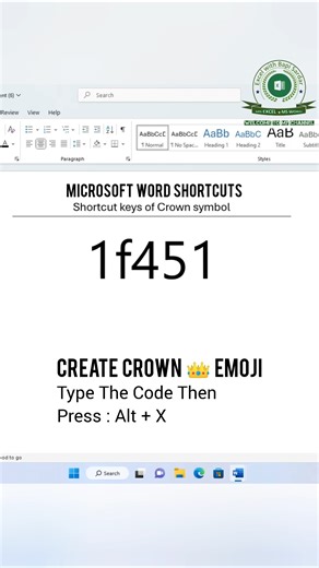 Create a Crown 👑 in seconds using Microsoft Word shortcuts—no copy-paste needed! ✨