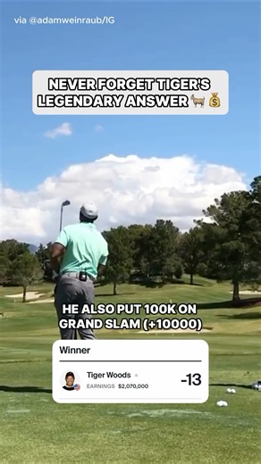 437K views · 1.6K reactions | In 2019, one bettor placed $85K on Tiger Woods to win the Masters at +1400 and won $1.19 MILLION 勞 (he also put $100K on Tiger to win the remaining 3 Majors - grand slam) | Golf on CBS | Facebook