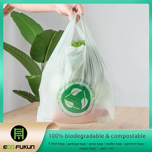 [Hot Item] Biodegradable T-Shirt Bags, 100% Compostable Plastic Bags with Handles