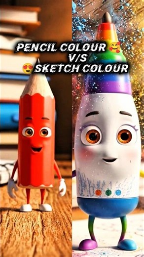 PENCIL COLOR V/S SKETCH COLOR ✨️ #ai #shorts #foryou