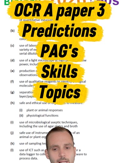 🚨🎉FINAL🎉🚨 paper 3 predictions EDIT: To clarify you can get 6 markers, just less likely to get lots of them #OCR A#ocr #biologyalevel #biology
