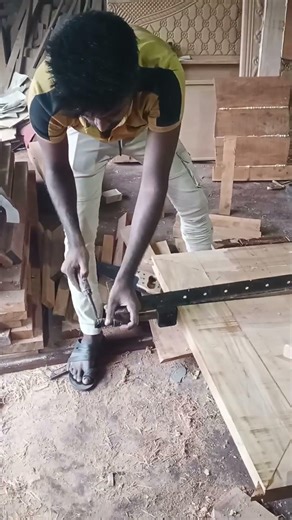 Skilled Carpenter Fitting a Wooden Door | Door Installation Process #handmadewood