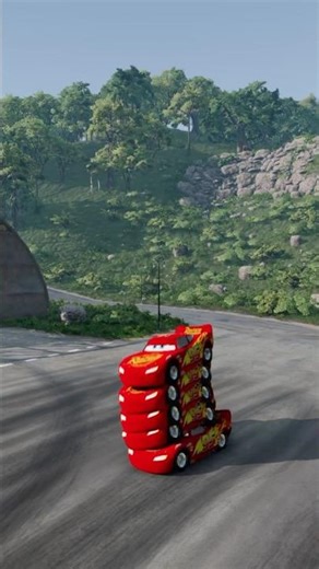 😱🚗McQueen & 🛻Mater + Sky Drop Challenge 😱🚙⬇️💥#cars #mcqueen #cartoon