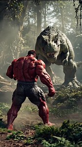 Red Hulk vs a genetically engineered T-Rex. Who created this beast—and can Red Hulk survive it? #RedHulk #TRex #RedHulkVsDinosaur #MarvelFanMade #aianimation #HulkSeries #MarvelAnimation #CinematicShorts #RedHulkVsTrex | Multiverse Mayhem