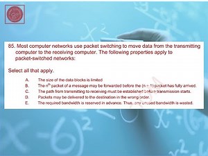 Computer Networks, Packet Switching, Real Time Solution 85 for FE Exam Mock Question Series 1