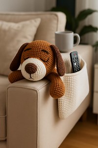 Crochet Dog Couch Organizer Pattern: Amigurumi Remote Holder (PDF Pattern) - Etsy