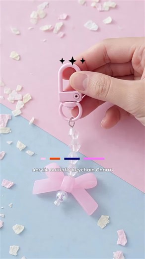 Bow Keychain Charm, Acrylic Material, Butterfly Shape, Fresh Sweet Style, Perfect for Keychains and Bag Decorations #charmbracelets #christmasbow #catfurkeychain #cutepetaccessories #plushkeychains #hairaccessory #carkeychain #chunkycharmbracelet #bratzdollkeychain #hairaccessorygoals