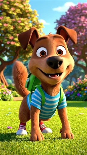 Playful Brown Dog Cartoon in 4K! 🐕 #funnydog #pixardog #PawToonGalaxy