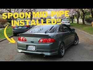 RSX Type S Gets Spoon Mid-Pipe Installed!! (DC5 Exhaust Installation)