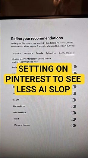 How to turn off AI on Pinterest #pinterest
