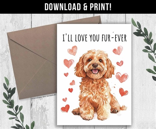 DIGITALER DOWNLOAD Cockapoo Hund Valentinskarte, lustige Cockapoo Geburtstagskarte, Hundemama Liebeskarte von Hund, Apricot Cockapoo Hundeliebhaber - Etsy.de