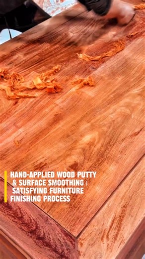 Hand-Applied Wood Putty & Surface Smoothing | Satisfying Furniture Finishing Process