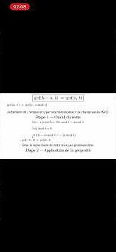 Démonstration sur le PGCD à l’aide de l’Algorithme d’Euclide: Tle C et E.