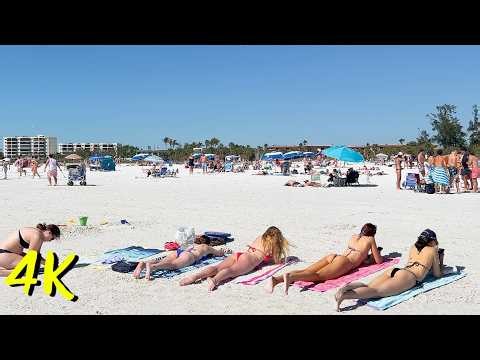 Siesta Key - Siesta Key Beach Sarasota Spring Break 2025 | 4K Beach Walk