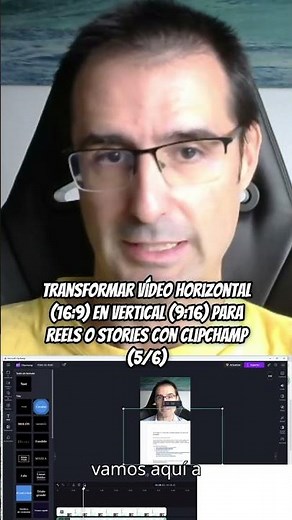 Transformar vídeo horizontal (16:9) en vertical (9:16) para reels o stories con ClipChamp (5/6)