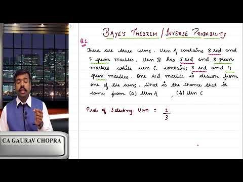 BAYES THEOREM l PROBABILITY I Inverse Probability l Statistics l Mathematics l CA GAURAV CHOPRA
