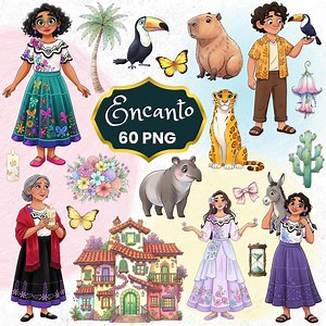Encanto Clipart PNG, Mirabel, Luisa, Isabela, Casita, Madrigal Family, Hand Drawn, Watercolor, Encanto Birthday, Nursery Art, Cute, Kids Art - Etsy