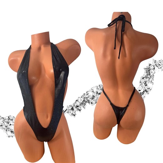 Matte Black Micro Slingshot One-piece Bikini Swimwear Exotic Dance Wear - Etsy