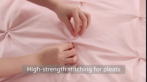 Amazon Basics 3-Piece All-Season Soft Down-Alternative Lightweight Microfiber Comforter Bedding Set, Pinch Pleat Design with Piped Edges, King, Bright White